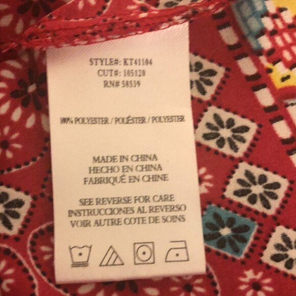 KUT FROM THE KLOTH Top Women's Size XS Red Multicolor Sleeveless Paisley Print - Picture 5 of 7